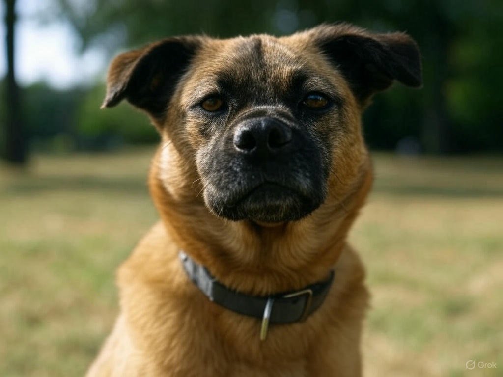 A close-up of a dog with a swollen face on one side, showing facial swelling from allergies, insect bites, or dental issues. Perfect for pet owners asking, 'why is my dog’s face swollen on one side?